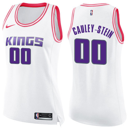 Nike Kings #00 Willie Cauley-Stein White/Pink Women's NBA Swingman Fashion Jersey