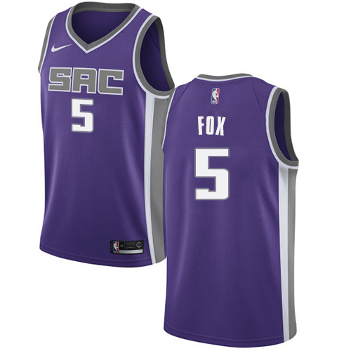 Nike Kings #5 De'Aaron Fox Purple Women's NBA Swingman Icon Edition Jersey