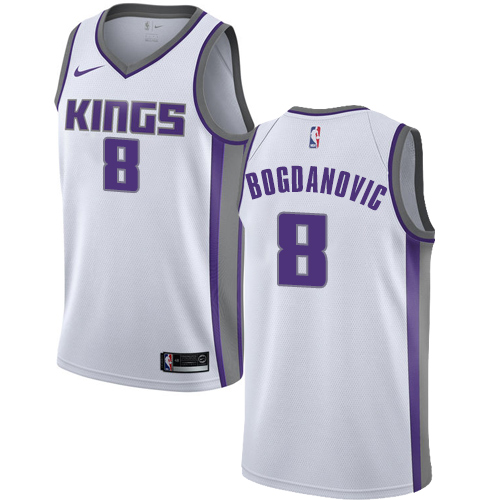 Nike Kings #8 Bogdan Bogdanovic White Women's NBA Swingman Association Edition Jersey - Click Image to Close