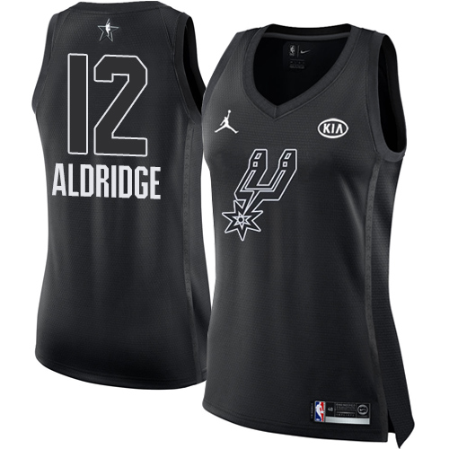 Nike Spurs #12 LaMarcus Aldridge Black Women's NBA Jordan Swingman 2018 All-Star Game Jersey