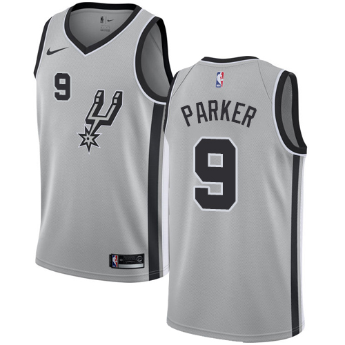 Nike Spurs #9 Tony Parker Silver Women's NBA Swingman Statement Edition Jersey - Click Image to Close