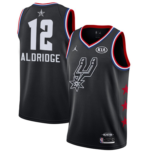 Nike Spurs #12 LaMarcus Aldridge Black Women's NBA Jordan Swingman 2019 All-Star Game Jersey