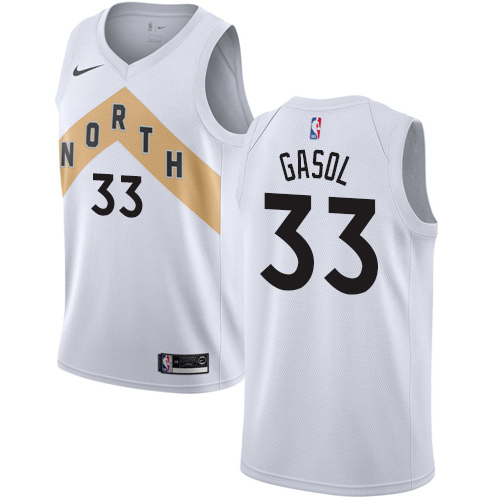 Raptors #33 Marc Gasol White Women's Basketball Swingman City Edition 2018/19 Jersey - Click Image to Close