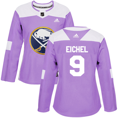 Adidas Sabres #9 Jack Eichel Purple Authentic Fights Cancer Women's Stitched NHL Jersey - Click Image to Close