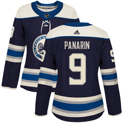 Adidas Blue Jackets #9 Artemi Panarin Navy Alternate Authentic Women's Stitched NHL Jersey - Click Image to Close