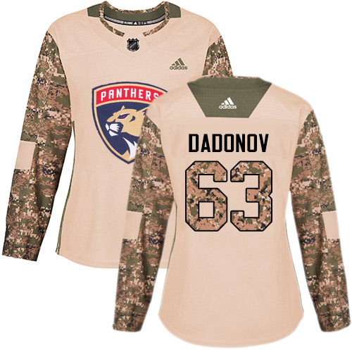 Adidas Panthers #63 Evgenii Dadonov Camo Authentic 2017 Veterans Day Women's Stitched NHL Jersey