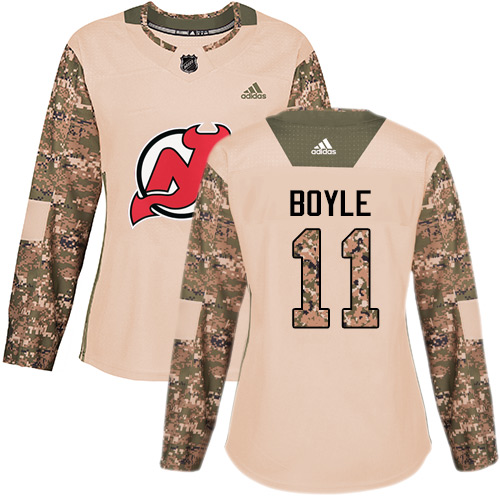 Adidas Devils #11 Brian Boyle Camo Authentic 2017 Veterans Day Women's Stitched NHL Jersey