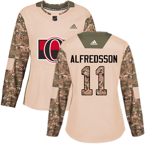 Adidas Senators #11 Daniel Alfredsson Camo Authentic 2017 Veterans Day Women's Stitched NHL Jersey