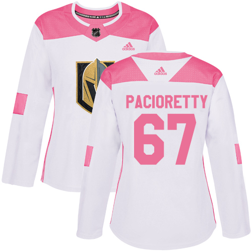 Adidas Golden Knights #67 Max Pacioretty White/Pink Authentic Fashion Women's Stitched NHL Jersey - Click Image to Close