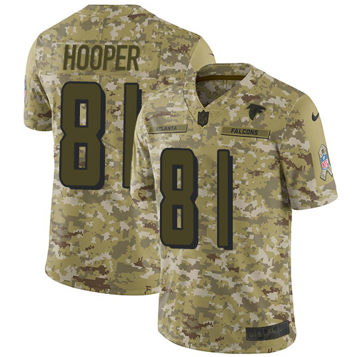 Nike Falcons #81 Austin Hooper Camo Youth Stitched NFL Limited 2018 Salute to Service Jersey - Click Image to Close