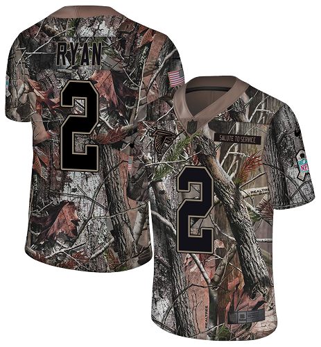 Nike Falcons #2 Matt Ryan Camo Youth Stitched NFL Limited Rush Realtree Jersey