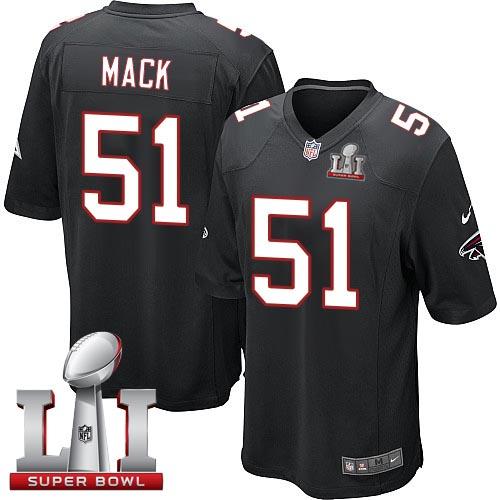 Nike Falcons #51 Alex Mack Black Alternate Super Bowl LI 51 Youth Stitched NFL Elite Jersey - Click Image to Close