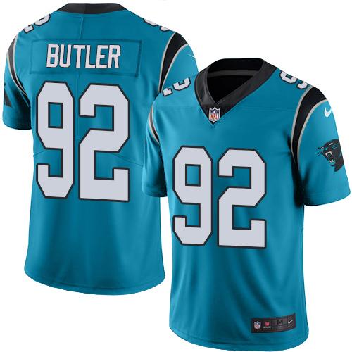 Nike Panthers #92 Vernon Butler Blue Youth Stitched NFL Limited Rush Jersey - Click Image to Close