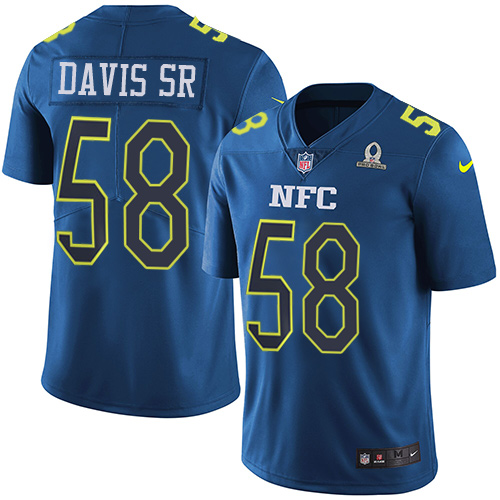 Nike Panthers #58 Thomas Davis Sr Navy Youth Stitched NFL Limited NFC 2017 Pro Bowl Jersey - Click Image to Close