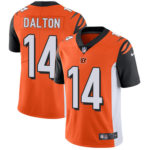 Nike Bengals #14 Andy Dalton Orange Alternate Youth Stitched NFL Vapor Untouchable Limited Jersey - Click Image to Close