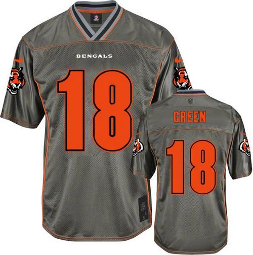 Nike Bengals #18 A.J. Green Grey Youth Stitched NFL Elite Vapor Jersey - Click Image to Close