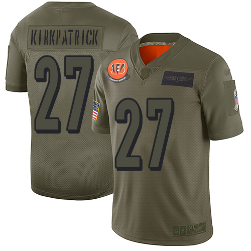 Bengals #27 Dre Kirkpatrick Camo Youth Stitched Football Limited 2019 Salute to Service Jersey - Click Image to Close