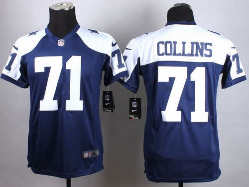 Nike Cowboys #71 La'el Collins Navy Blue Thanksgiving Youth Stitched NFL Elite Jersey