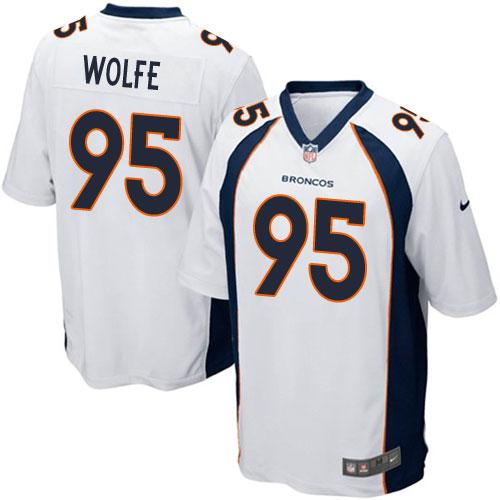 Nike Broncos #95 Derek Wolfe White Youth Stitched NFL New Elite Jersey - Click Image to Close