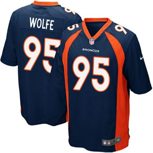 Nike Broncos #95 Derek Wolfe Blue Alternate Youth Stitched NFL New Elite Jersey - Click Image to Close