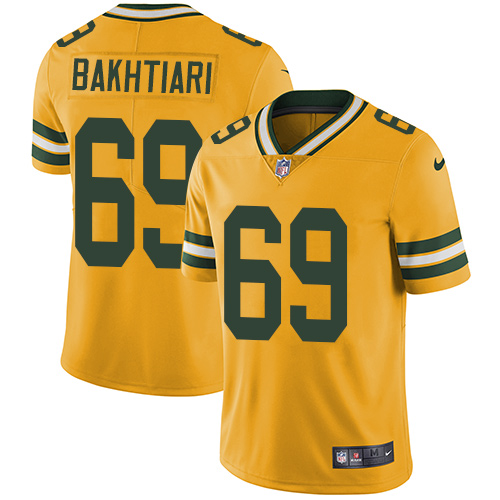 Nike Packers #69 David Bakhtiari Yellow Youth Stitched NFL Limited Rush Jersey - Click Image to Close