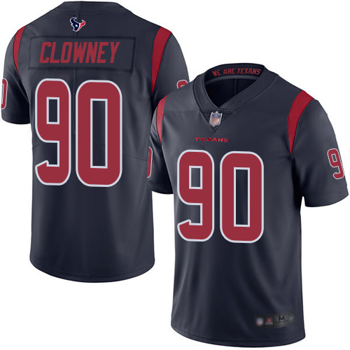 Texans #90 Jadeveon Clowney Navy Blue Youth Stitched Football Limited Rush Jersey