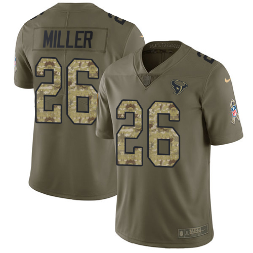 Nike Texans #26 Lamar Miller Olive/Camo Youth Stitched NFL Limited 2017 Salute to Service Jersey - Click Image to Close