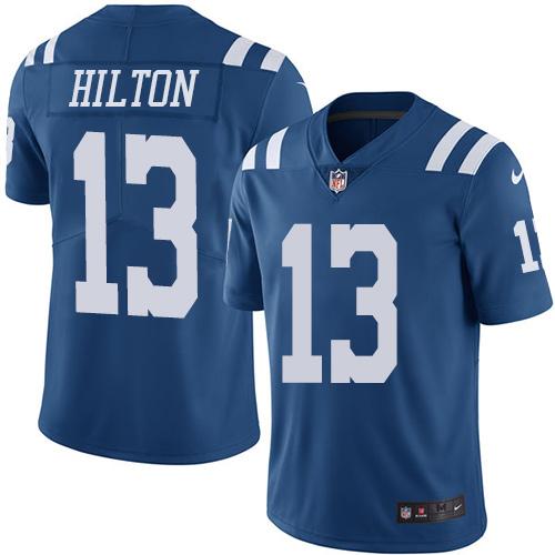 Nike Colts #13 T.Y. Hilton Royal Blue Youth Stitched NFL Limited Rush Jersey - Click Image to Close