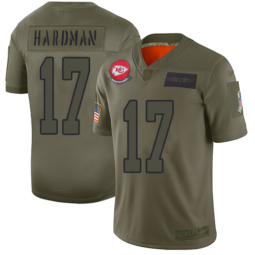 Chiefs #17 Mecole Hardman Camo Youth Stitched Football Limited 2019 Salute to Service Jersey - Click Image to Close