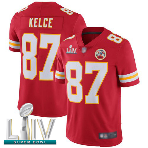 Chiefs #87 Travis Kelce Red Team Color Super Bowl LIV Bound Youth Stitched Football Vapor Untouchable Limited Jersey - Click Image to Close