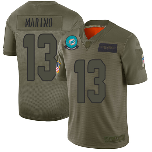 Dolphins #13 Dan Marino Camo Youth Stitched Football Limited 2019 Salute to Service Jersey - Click Image to Close