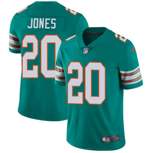 Nike Dolphins #20 Reshad Jones Aqua Green Alternate Youth Stitched NFL Vapor Untouchable Limited Jersey - Click Image to Close