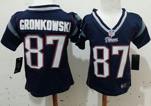 Toddler Nike Patriots #87 Rob Gronkowski Navy Blue Team Color Stitched NFL Elite Jersey - Click Image to Close