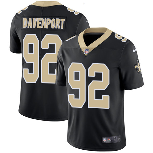 Nike Saints #92 Marcus Davenport Black Team Color Youth Stitched NFL Vapor Untouchable Limited Jersey - Click Image to Close