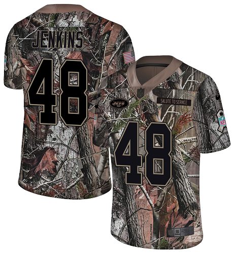 Nike Jets #48 Jordan Jenkins Camo Youth Stitched NFL Limited Rush Realtree Jersey - Click Image to Close