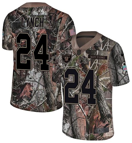 Nike Raiders #24 Marshawn Lynch Camo Youth Stitched NFL Limited Rush Realtree Jersey