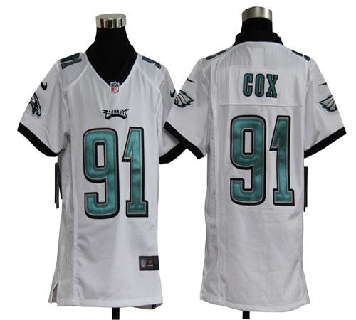 Nike Eagles #91 Fletcher Cox White Youth Stitched NFL Elite Jersey