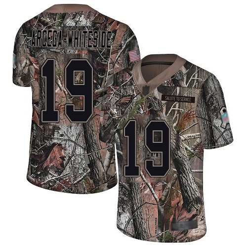 Eagles #19 JJ Arcega-Whiteside Camo Youth Stitched Football Limited Rush Realtree Jersey - Click Image to Close