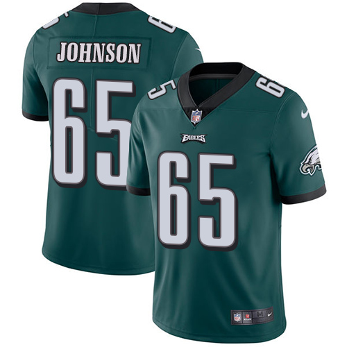 Nike Eagles #65 Lane Johnson Midnight Green Team Color Youth Stitched NFL Vapor Untouchable Limited Jersey - Click Image to Close