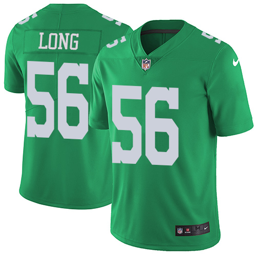 Nike Eagles #56 Chris Long Green Youth Stitched NFL Limited Rush Jersey - Click Image to Close