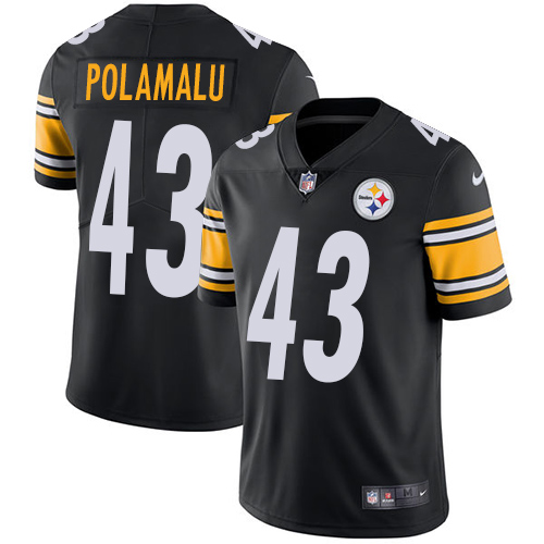 Nike Steelers #43 Troy Polamalu Black Team Color Youth Stitched NFL Vapor Untouchable Limited Jersey - Click Image to Close