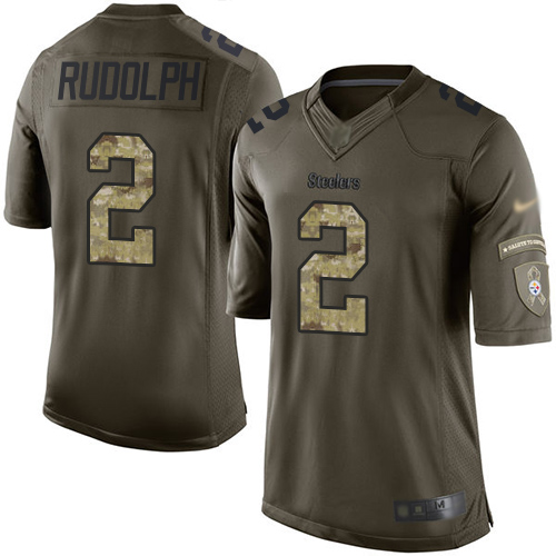 Steelers #2 Mason Rudolph Green Youth Stitched Football Limited 2015 Salute to Service Jersey - Click Image to Close