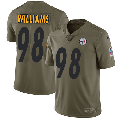 Nike Steelers #98 Vince Williams Olive Youth Stitched NFL Limited 2017 Salute to Service Jersey - Click Image to Close