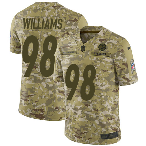 Nike Steelers #98 Vince Williams Camo Youth Stitched NFL Limited 2018 Salute to Service Jersey - Click Image to Close