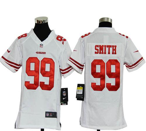 Nike 49ers #99 Aldon Smith White Youth Stitched NFL Elite Jersey - Click Image to Close