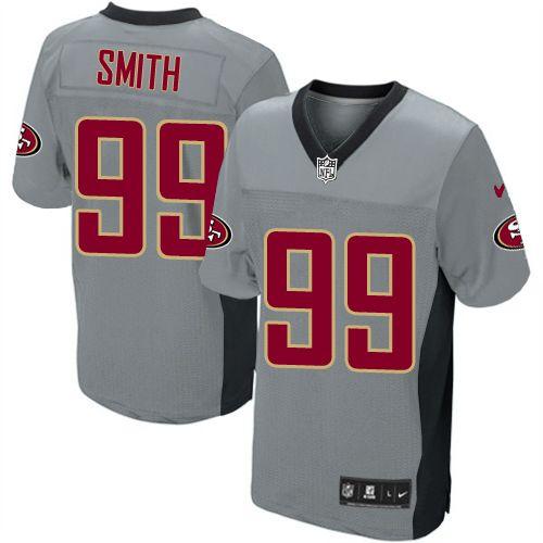 Nike 49ers #99 Aldon Smith Grey Shadow Youth Stitched NFL Elite Jersey - Click Image to Close