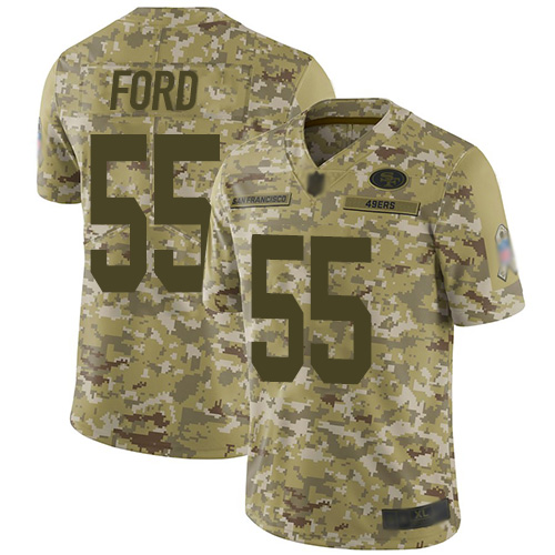 49ers #55 Dee Ford Camo Youth Stitched Football Limited 2018 Salute to Service Jersey