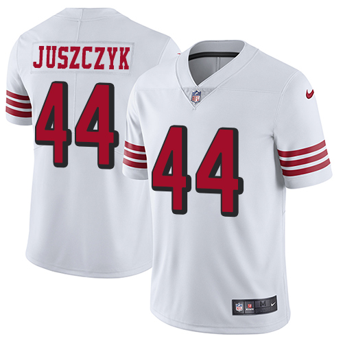 Nike 49ers #44 Kyle Juszczyk White Rush Youth Stitched NFL Vapor Untouchable Limited Jersey - Click Image to Close