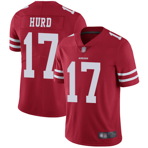 49ers #17 Jalen Hurd Red Team Color Youth Stitched Football Vapor Untouchable Limited Jersey - Click Image to Close