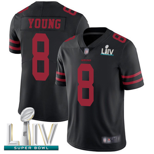 49ers #8 Steve Young Black Alternate Super Bowl LIV Bound Youth Stitched Football Vapor Untouchable Limited Jersey - Click Image to Close